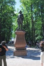 PETERHOF, RUSSIA -JULY 01, 2011: Peterhof Peter statue. Royalty Free Stock Photo