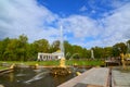 Peterhof, Russia - June 03. 2017. Samsons fountain tearing the jaws of lion Royalty Free Stock Photo
