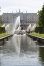 Peterhof, Russia, June 4, 2018 - view of the sea channel.