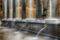 Lion fountain cascade with mascarons in Indian summer. UNESCO World Heritage