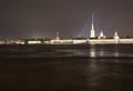 Peters and Paul fortress night view