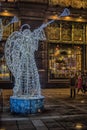 Christmas angels - New Year`s glowing scenery on the streets of St. Petersburg