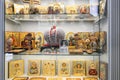Petersburg, Russia - July 2, 2017: Souvenir showcase at the Pete