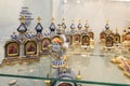 Petersburg, Russia - July 2, 2017: Souvenir showcase at the Pete