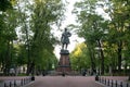 Petersburg, Russia - June 29, 2017: Kronstadt. Monument to Peter 1.