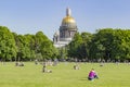 Park in front of famous Isaac cathedral in Saint Petersburg, Russia.