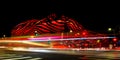 Petersen Automotive Museum by night on Wilshire Boulevard, Los Angeles Ã¢â¬â Long Exposure Photo