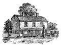 Petersfield, the Residence of Governor Stuyvesant,vintage illustration Royalty Free Stock Photo