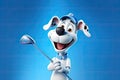 Petfluencers - The Top Dog of Golf: One Pooch\'s Path to Championship Glory on Blue Background