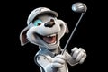 Petfluencers - The Top Dog of Golf: One Pooch\'s Path to Championship Glory on Dark Background