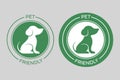 Pet friendly logo icon for Pets allowed public places. Flat style. Royalty Free Stock Photo