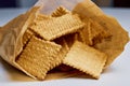 petit beurre biscuits, in a paper bag Royalty Free Stock Photo