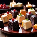 Petit Fours , traditional popular sweet dessert cake