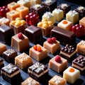 Petit Fours , traditional popular sweet dessert cake