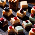 Petit Fours , traditional popular sweet dessert cake