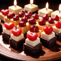 Petit Fours , traditional popular sweet dessert cake