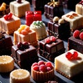 Petit Fours , traditional popular sweet dessert cake