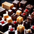 Petit Fours , traditional popular sweet dessert cake