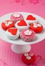 Petit fours for Valentine's Day Royalty Free Stock Photo