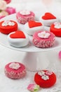 Petit fours for Valentine`s Day Royalty Free Stock Photo