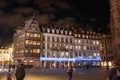 Petit France medieval district of Strasbourg at night, Alsace Royalty Free Stock Photo