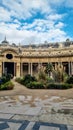 Petit Palais in Paris famous art museum located across grand palais. View of central courtyard garden area in summer. Paris,