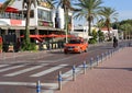 Petit Taxi driver driving his car to Marina Agadir Royalty Free Stock Photo