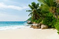 Petite Anse beach Mahe Tropical Seychelles Islands on a sunny day Royalty Free Stock Photo