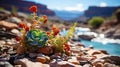 Petite Desert Blooms and Vast Canyon Depths