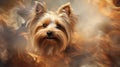 A petite Yorkshire Terrier, its silky tan coat shining, confident stance and alert eyes of elegance Royalty Free Stock Photo