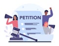 Petition concept. Collective public appeal document. Signing