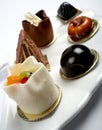 Petits fours cakes on a plate