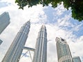 Petonas Twin Towers and other skyscrapers in KL Royalty Free Stock Photo