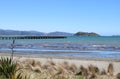 Petone wharf Wellington Harbour beach, New Zealand Royalty Free Stock Photo