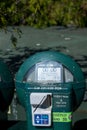 Petoskey, MI - May 18th, 2024: Close-Up of Parking Meter with Zero Time with Copy-Space