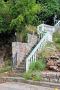 Petovac Montenegro june 2015 , old stone staircase Royalty Free Stock Photo