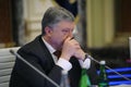 Petr Poroshenko, the President of Ukraine, listening to speaker Royalty Free Stock Photo