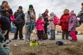 Petra animal charity providing pets food at the Medyka border