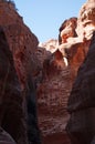 Petra, canyon, Siq, Petra Archaeological Park, Jordan, Middle East, mountain, desert, landscape, climate change Royalty Free Stock Photo