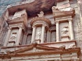 Petra - Facciata superiore di El Khasneh Royalty Free Stock Photo