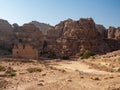 Petra historic and archaeological city carved from sandstone stone, Jordan, Middle East.