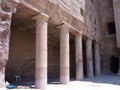 Columns next to a tomb door in Petra Mountain, Jordan