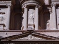 Detail of the Treasury carved into the rock in Petra, Jordan Royalty Free Stock Photo