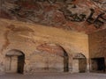 Interior of a rock-cut tomb in Petra Mountain, Jordan Royalty Free Stock Photo