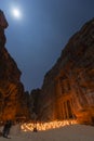 Petra, Jordan, December 24th 2015, The Treasury, Petra by night