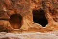 Petra Jordan -Double big hole inside of stone Royalty Free Stock Photo