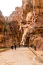 Valley between rocks in the city of Petra, Jordan.