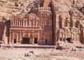 Petra, Jordan - 9 March, 2017: The Corinthian tomb and the Palace tomb which are part the Royal Tombs, Petra, Jordan, 9