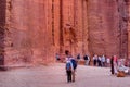 Petra, Jordan tourists near Treasury, Al Khazneh