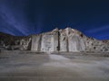 Petra lookalike sillar rhyolite white volcanic rock stone carving in Anashuayco quarry near Arequipa Peru South America Royalty Free Stock Photo